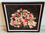 Tulpen boeket schilderij 46/48 cm, Antiek en Kunst, Kunst | Schilderijen | Klassiek, Ophalen of Verzenden