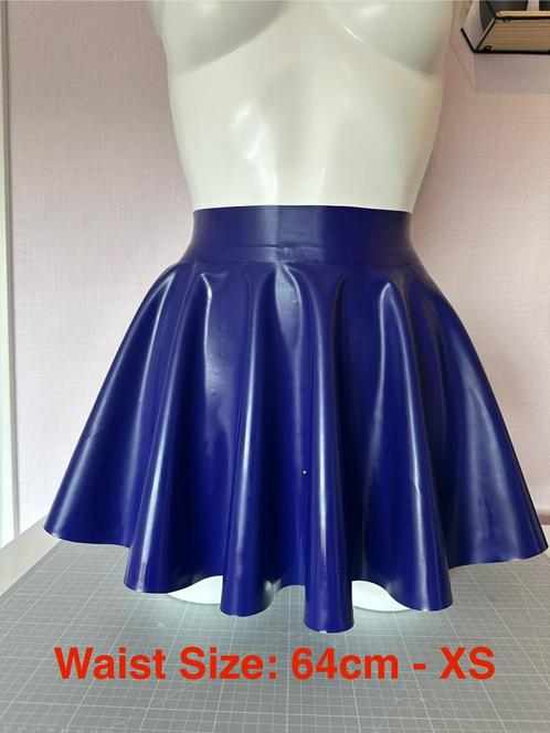 Latex full circle skater dark blue NEW, Kleding | Dames, Rokken, Nieuw, Maat 34 (XS) of kleiner, Blauw, Boven de knie, Verzenden