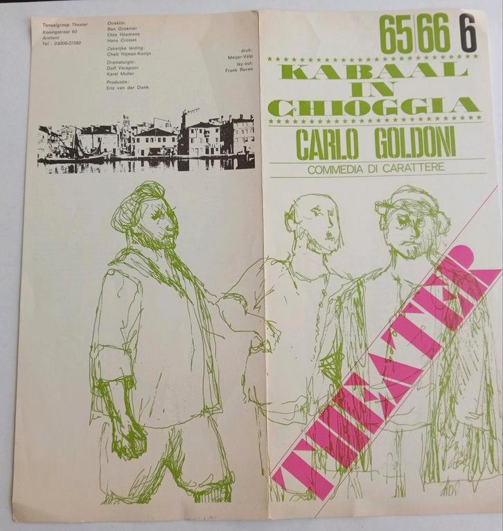 Theaterprogramma Kabaal in Chioggia - Carlo Goldoni, Antiek en Kunst, Kunst | Overige Kunst, Ophalen of Verzenden