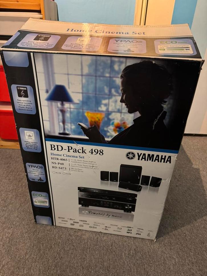 Yamaha BD-Pack 498 (HTR-4065, NS-P40 en BD-S473), Audio, Tv en Foto, Home Cinema-sets, Zo goed als nieuw, Blu-ray-speler, 5.1-systeem