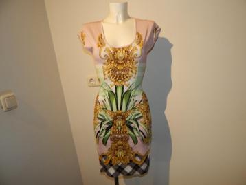 Cavalli stretch jurk prachtig design goud look zeepaard S beschikbaar voor biedingen