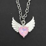 Y2k Roze engel hart met vleugels ketting, Sieraden, Tassen en Uiterlijk, Nieuw, Overige materialen, Ophalen of Verzenden, Verstelbaar