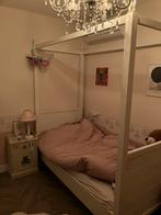 Eenpersoons Hemelbed Wit Hout - Stevig, Ophalen, Gebruikt, 90 cm, Eenpersoons
