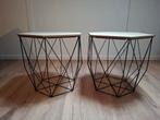 2 draad bijzettafeltjes nachtkastjes zeshoek, Huis en Inrichting, Tafels | Bijzettafels, Minder dan 55 cm, Gebruikt, Rond, Ophalen