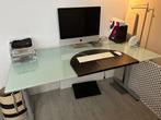 Bureau - glazen blad, verstelbaar IKEA, Huis en Inrichting, Bureaus, Ophalen, In hoogte verstelbaar, Gebruikt, Bureau