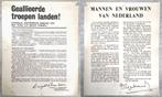 Pamflet Document 1940 Eisenhower + Gerbrandy  Oorlog WO2 W2, Ophalen of Verzenden, Overige soorten, Nederland, Overige typen