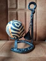 Unieke kaars met metalen kandelaar, Gebruikt, Bruin, Ophalen of Verzenden, Metaal