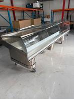 Koeltoonbank vis vitrine vistoonbank rvs wielen plaatkoeling, Ophalen, Gebruikt, Koelen en Vriezen