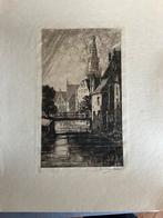 J.G. Veldheer - Waagtoren Alkmaar - Stadsgezicht, Antiek en Kunst, Ophalen of Verzenden