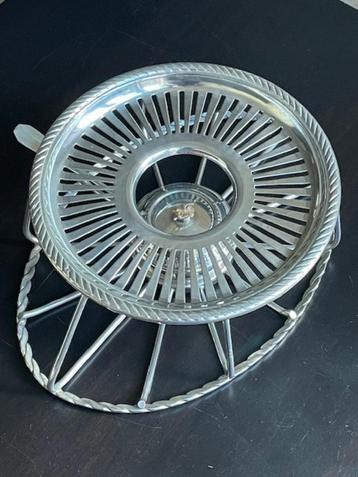 Apollo antieke verzilverde rechaud Art Deco met brander beschikbaar voor biedingen