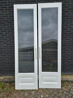 2 antieke paneeldeuren met origineel glas, Ophalen, Gebruikt, 80 tot 100 cm, Binnendeur