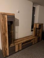 Tv meubel hout- antraciet 3 delig, Huis en Inrichting, Kasten | Televisiemeubels, Ophalen of Verzenden, Zo goed als nieuw, 25 tot 50 cm