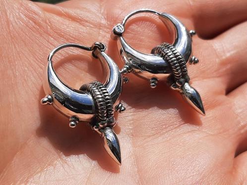 Vanoli 925 zilver creolen oorbellen Bali hoops 3,2 cm spike, Sieraden, Tassen en Uiterlijk, Oorbellen, Nieuw, Hangers, Zilver