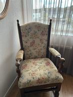 Antieke fauteuil met bloemmotief, Minder dan 50 cm, Gebruikt, Minder dan 75 cm, Ophalen of Verzenden