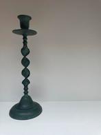 Vintage kandelaar swirl metaal green brons, 25 tot 50 cm, Ophalen of Verzenden, Zo goed als nieuw, Metaal