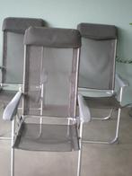 3 Textileen, verstelbare tuinstoelen, Tuin en Terras, Tuinstoelen, Ophalen, Zo goed als nieuw, Textileen, Verstelbaar