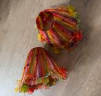 Kleurige vintage lampenkap 2 stuks H15 B20, Huis en Inrichting, Lampen | Lampenkappen, Rond, Ophalen of Verzenden, Zo goed als nieuw