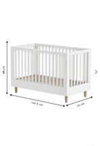 DOORGROEI LEDIKANT WIT 140X70 «BOCCA», Ophalen, Zo goed als nieuw, Ledikant