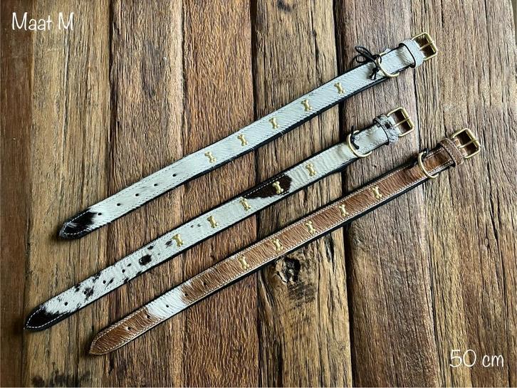 Koeienhuid honden halsbanden, Dieren en Toebehoren, Hondenhalsbanden en Penningen, Nieuw, Handgemaakt, Ophalen of Verzenden