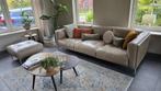 leren 3-zits loungebank Bern Plus met hocker, Huis en Inrichting, Banken | Bankstellen, Ophalen, Driepersoons, Zo goed als nieuw