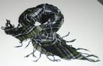 SJAAL GERUIT ZWART GROEN ZILVER 100X100 CM NIEUW, Kleding | Dames, Mutsen, Sjaals en Handschoenen, -, -, Nieuw, Ophalen of Verzenden