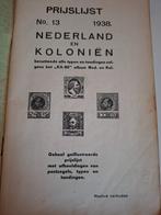 Uniek bewaarde prijslijst nr13 uit 1938,Nederland enKolonien, Ophalen of Verzenden, Catalogus