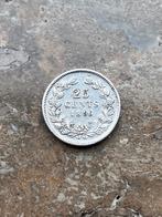 25 cent 1896 d Wilhelmina zeldzaam , mooie kwaliteit, Zilver, 25 cent, Ophalen of Verzenden, Koningin Wilhelmina