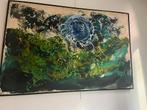Abstract Schilderij, Indonesisch Olie op Doek, 1972, Ophalen of Verzenden