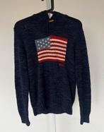 Vintage polo ralph lauren knit hoodie met usa flag, Ophalen of Verzenden, Zo goed als nieuw, Maat 46 (S) of kleiner, Blauw