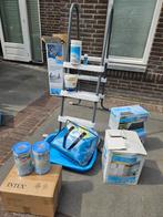 Zwembadframe + div. assecoires + trap + pomp incl. 8x Filter, Ophalen, Zo goed als nieuw, Rechthoekig, 200 tot 400 cm