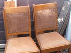 2 jaren 50 stoelen, Huis en Inrichting, Stoelen, Hout, Gebruikt, Twee, Bruin