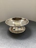 Vintage kandelaar - verzilverd - retro - oude kaarsenhouder, Ophalen of Verzenden, Zilver