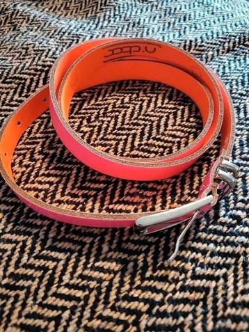 Joop leren riem pink - oranje neon mt 105 Gratis verzenden  beschikbaar voor biedingen