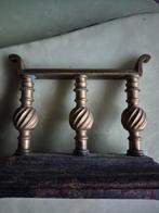 Antieke Victoriaanse openhaard bokken, messing en gietijzer, Ophalen of Verzenden, Vrijstaande haard, Houthaard