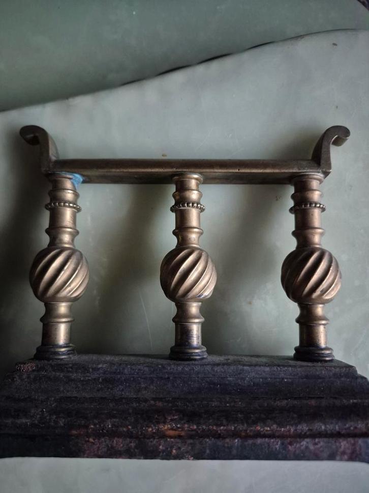 Antieke Victoriaanse openhaard bokken, messing en gietijzer, Huis en Inrichting, Haarden, Houthaard, Ophalen of Verzenden