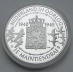 Prachtige Zilveren Penning van De Bevrijding 5 mei 1945, Postzegels en Munten, Munten | Nederland, Zilver, Koningin Wilhelmina