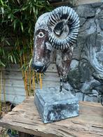 Houtsnijwerk beeld van een Ram uit Indonesie massief 50 cm, Antiek en Kunst, Kunst | Beelden en Houtsnijwerken, Ophalen of Verzenden