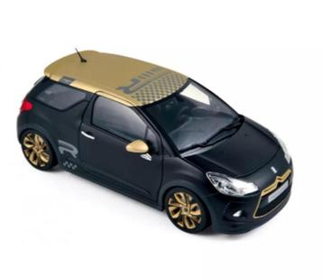 CITROEN DS3 RACING '13 MAT Zwart&Goud 1/18 Norev ref. 181547 beschikbaar voor biedingen