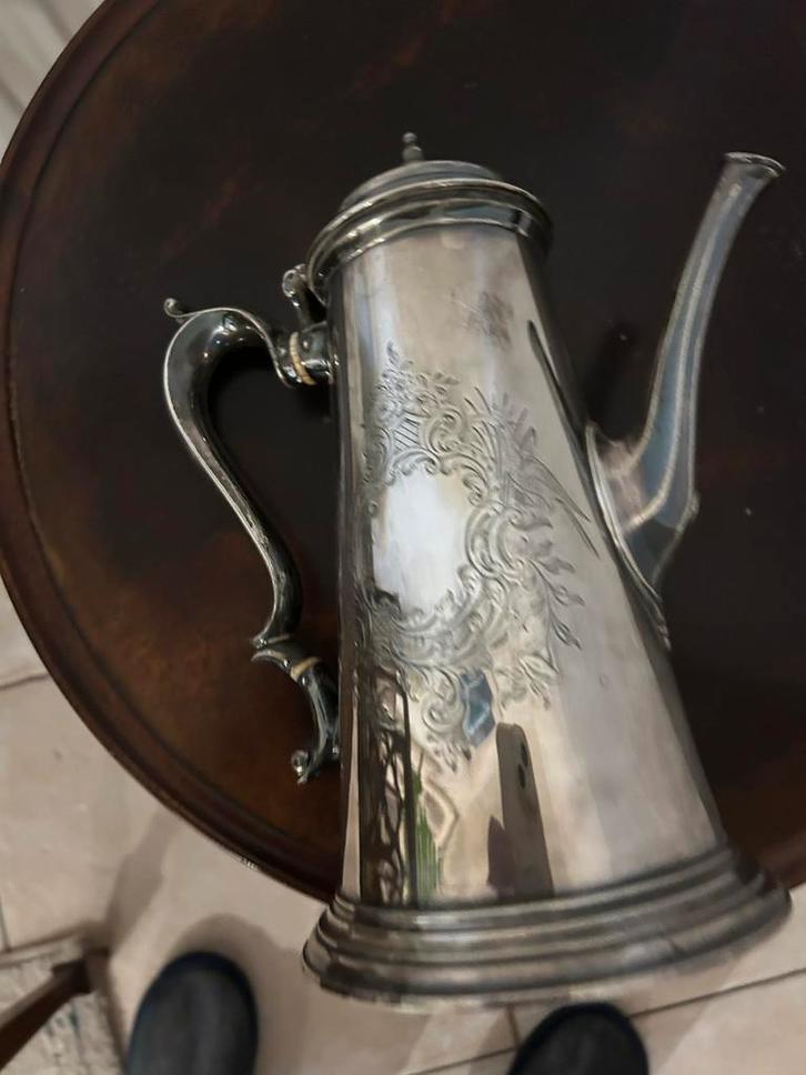 Antieke Sheffield Plated Zilveren Koffiepot, Antiek en Kunst, Antiek | Goud en Zilver, Zilver, Ophalen of Verzenden