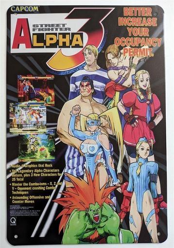 Street Fighter Alpha 3 Capcom METALEN Wandbord arcade poster beschikbaar voor biedingen