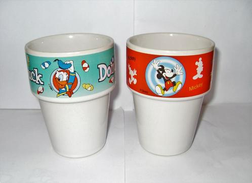Vintage Mickey Mouse en Donald Duck Bekers Mokken Disney, Verzamelen, Disney, Zo goed als nieuw, Servies, Donald Duck, Ophalen of Verzenden
