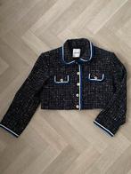 Sandro Tweed Blazer S 36 - Gouden Knopen blauw zwart, Kleding | Dames, Zwart, Sandro, Ophalen of Verzenden, Zo goed als nieuw
