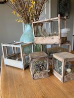 Brocante houten vogelkooitjes/ nestkastjes, Ophalen of Verzenden