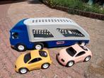 Little tikes vrachtwagen met twee auto's., Kinderen en Baby's, Speelgoed | Speelgoedvoertuigen, Ophalen, Gebruikt