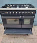 Fijn werkende boretti antraciet fornuis 5,pitts 90cm breed, 60 cm of meer, Ophalen of Verzenden, Zo goed als nieuw, Gas