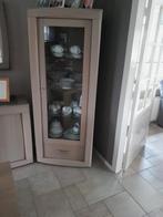 eikenhouten vitrinekast, Met plank(en), Eikenhout, Zo goed als nieuw, 150 tot 200 cm