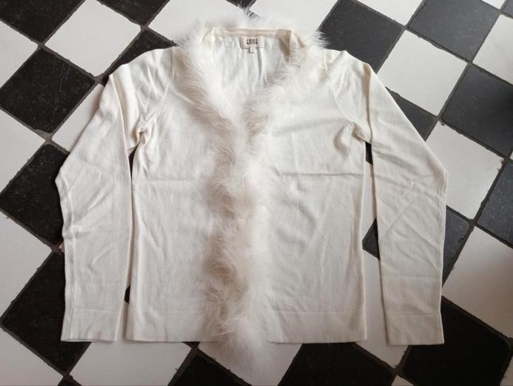 Emma vestje College Style maat M ivoorkeur met bontrandje, Kleding | Dames, Truien en Vesten, Zo goed als nieuw, Maat 38/40 (M)