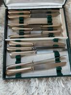 10 Antieke Verzilverde Messen in Doos, Antiek en Kunst, Antiek | Bestek, Ophalen of Verzenden