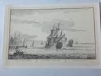 Oude prent van een Nederlands oorlogsschip, Antiek en Kunst, Kunst | Etsen en Gravures, Ophalen of Verzenden