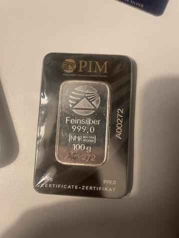 100g PIM Feinsilber 999,0 Zilverbaar beschikbaar voor biedingen